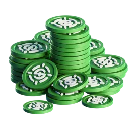 Stack of green SkinRave token chips